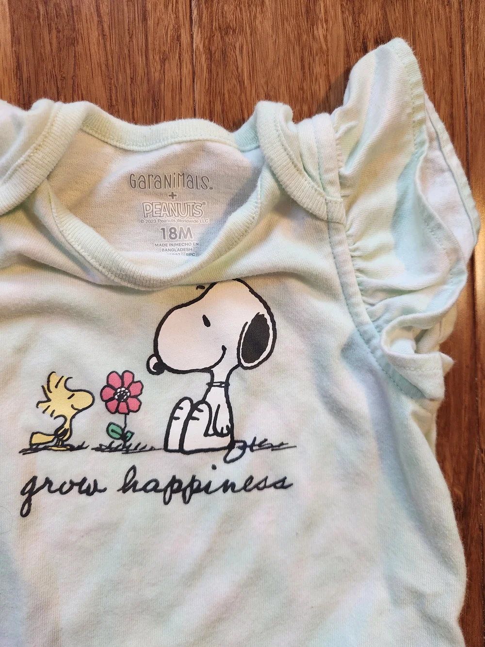 Baby Girl Summer Blue Striped Dress W/ Diaper Cover & Snoopy Bodysuit, 18 Months